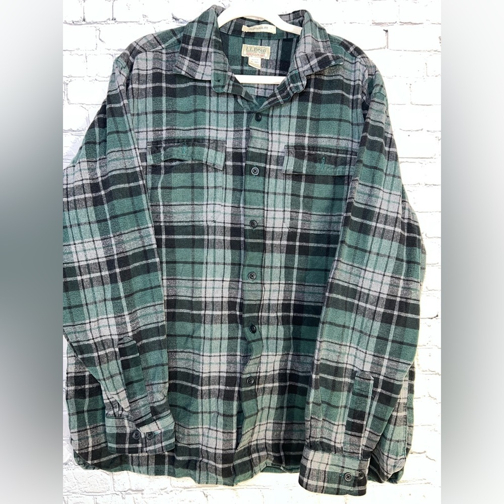 Vintage L.L. Bean Freeport Maine Chamois 100% Cotton Plaid Shirt Men’s‎ XL